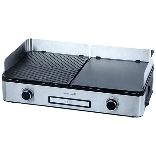 MEDION Elektro Tischgrill 2400 Watt - Dual-Zonen, Abnehmbare Platten, IPX4 Schutz - Perfekt Drinnen & Draußen