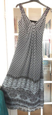 Ladies M&S UK 10 Per Una Blue Grey Black Long Summer Holiday Sequin Dress