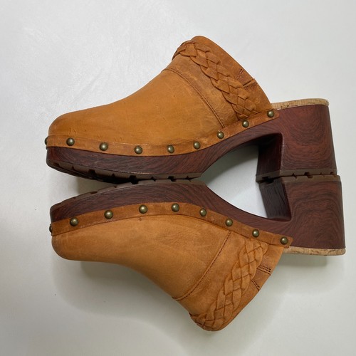 Kork Ease Tilly Clogs Shoes Size 11 Slip On Mules Brown Tan Leather Braided - Picture 4 of 12