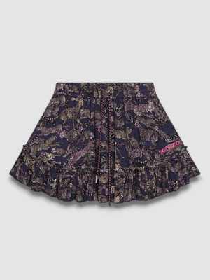 $148 Kenzo Kids Girl's Purple Cheetah Mini Skirt Size 8Y
