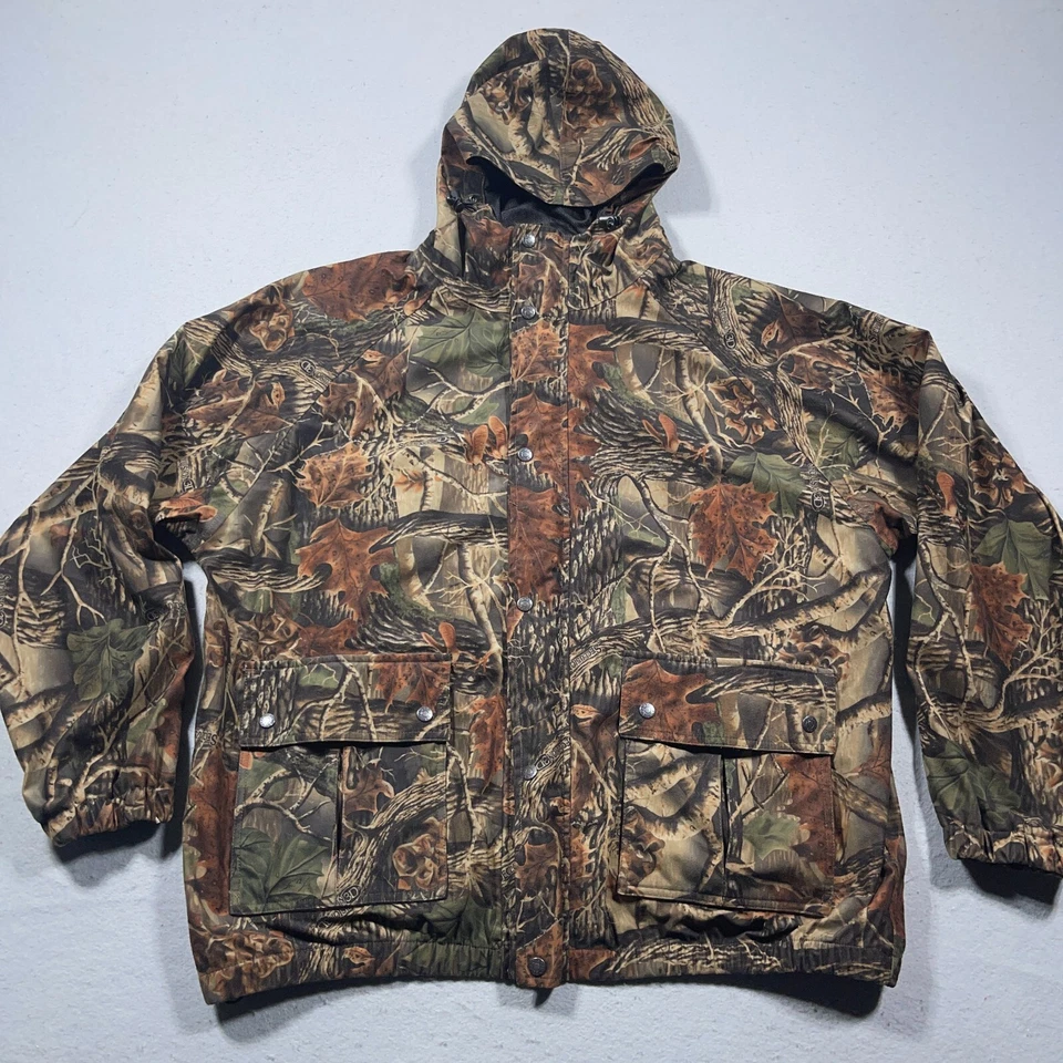 Chaqueta de Caza AGO All Game Outfitters Para Hombre Talla XL Camuflada Con Capucha Cremallera Completa Mossy Foto 2 de 4