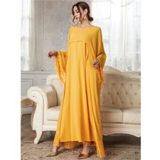 Dubai Abaya Kaftan 2Pcs Set Muslim Women Modest Long Dress Evening Party Gown