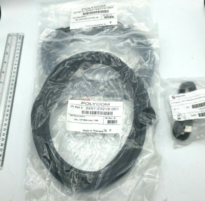 Polycom Cable Lot of 3, 14P Mini VGA, USB, DVI+2 2457-24772-001, 2457-23216-001