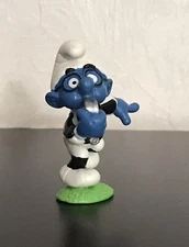 Smurfs 20191 Brainy Smurf Referee Football Ref Figure Vintage Whistle Figurine