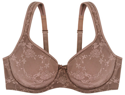     DORINA Lindsay Bügel-BH dark-beige br.Träger Jacquard-Spitze 2-lagig 80-D
