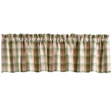 Butterfly Garden Valance Window Curtain by Park Designs Green Pink Plaid Easter