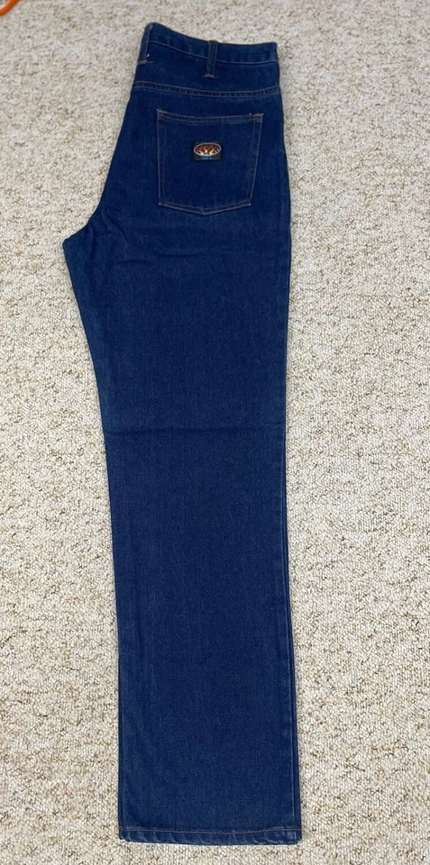 Rasco FR Jeans Men 38x34 Blue Work Fire Resistant Denim HRC2 100% Cotton - Image 4 of 4