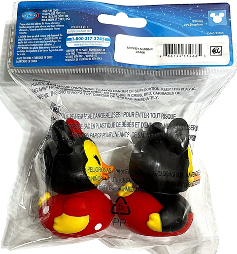 Disney Mickey & Minnie Mouse Duckalooz Goma Duckie Jeep Pato Baño Juguete Paquete de 2 - Imagen 4 de 4