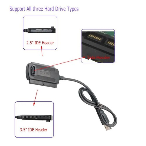 USB 2.0 to SATA IDE Hard Drive Adapter Kit - Afbeelding 3 van 7