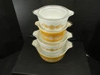 Pyrex Butterfly Gold Casseroles with lids