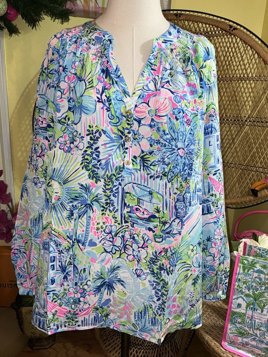 Lilly Pulitzer NWT Elsa Silk Top Lilly's House Anniversary