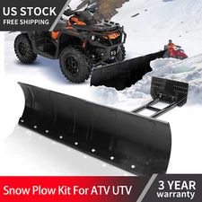 For ATV UTV Snow Plow Kit 45'' Steel Blade Complete Universal Mount Package
