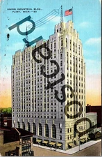 1939 UNION INDUSTRIAL BLDG, Flint MI, Pub by G. CR. Lovegrove postcard jj239