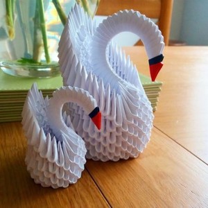 Details About Handmade 3d Origami Swan Made Entirely From Paper