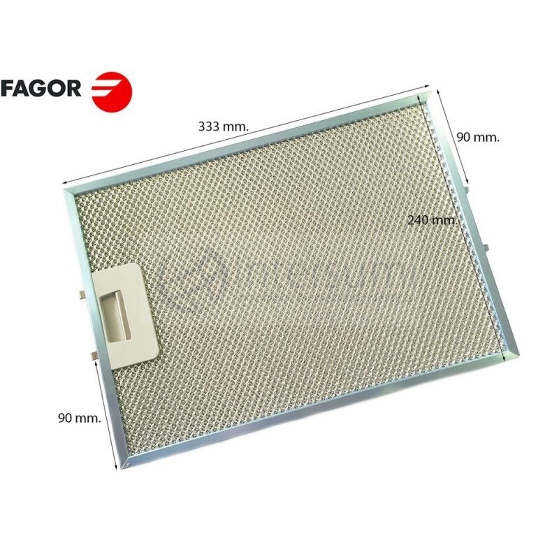 FILTRO METÁLICO PARA CAMPANA EXTRACTORA FAGOR. MEDIDAS: 33,4 X 23.9 cm. AS60186