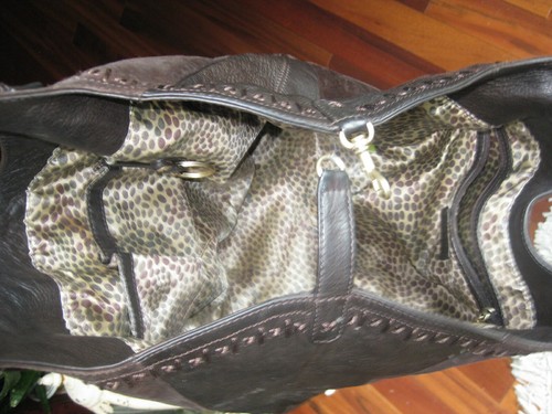 Sigrid Olsen braune Wildleder- und Lederhandtasche mit Nähakzent HOBO - Bild 6 von 9