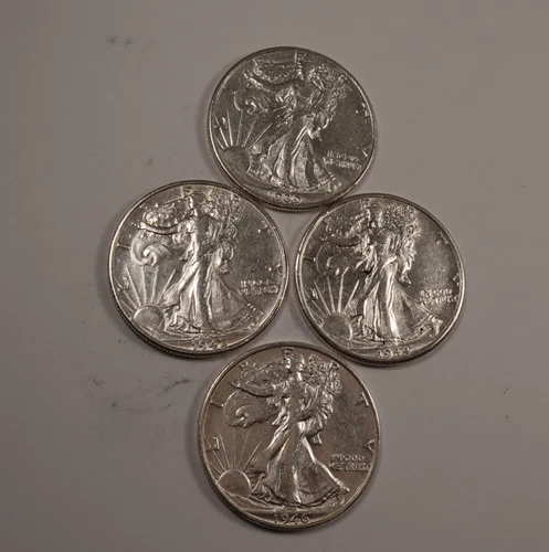 1939+1942-D+1944-D+1946-S Walking Liberty Half Dollar Set/Lot * Choice AU *XH423