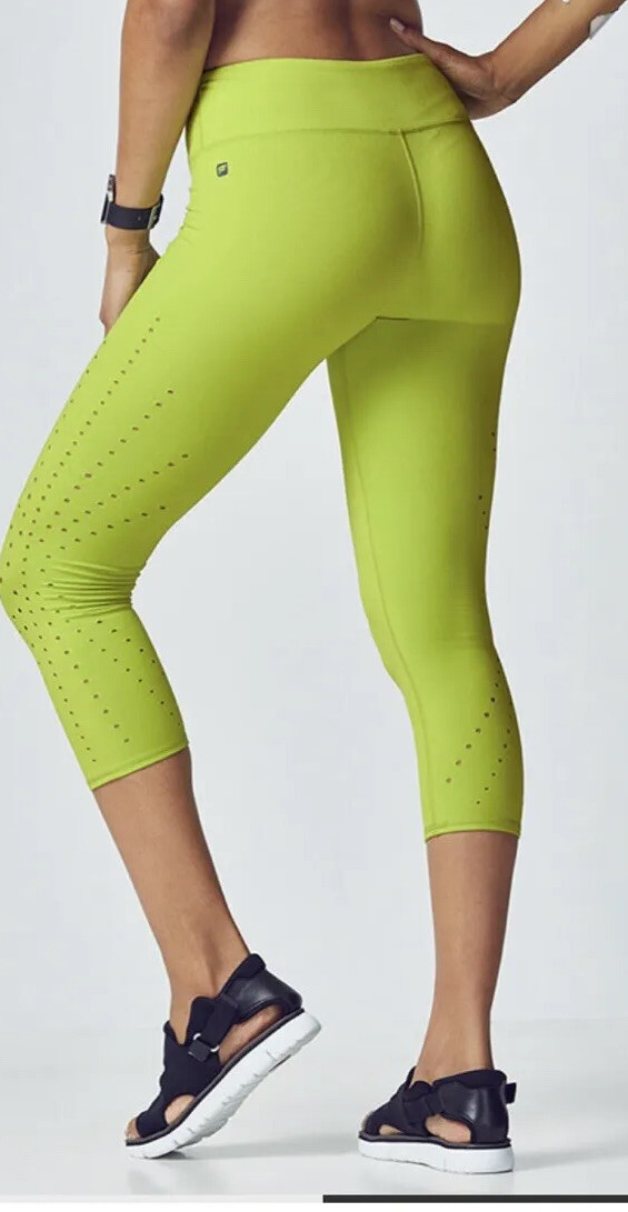 FABLETICS Womens Angela Capri Size Small Lime green Stretch Activewear -sold Out image 2