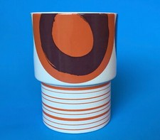 "Mod" Style Ceramic Tumbler, Mid-Century 1970's Style Graphics By Creative Bath