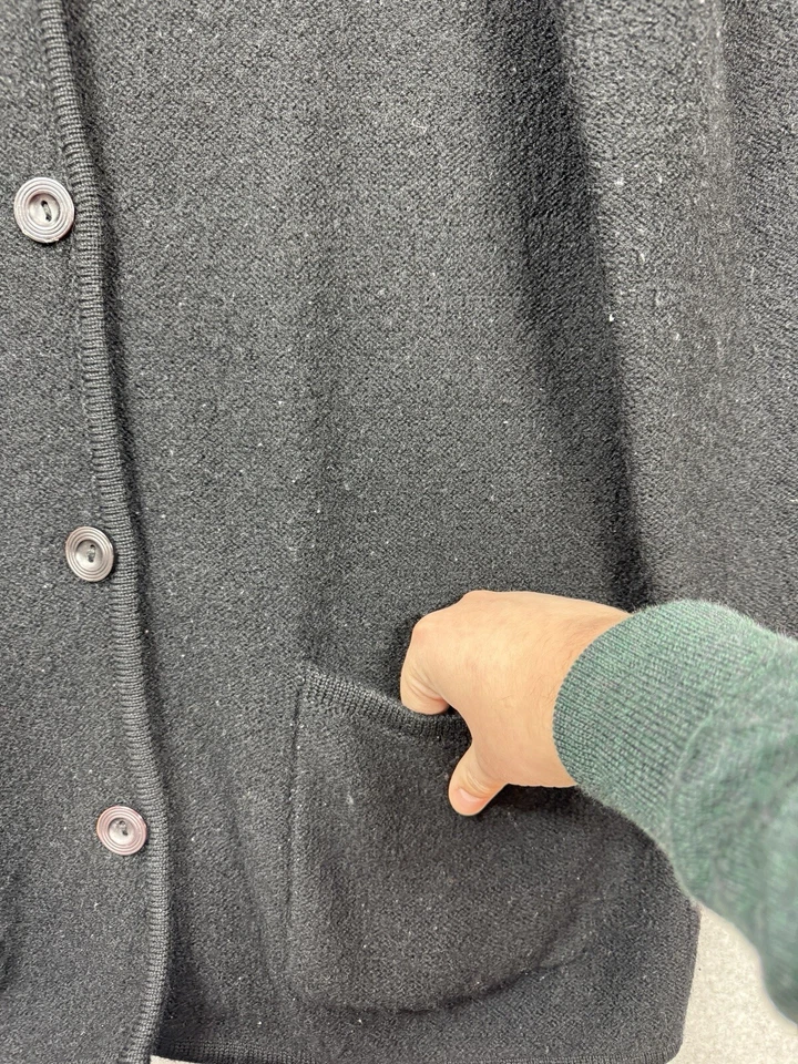 Sag Harbor Sweater Womens Medium Black Cardigan Wool Cozy Grandmacore Vintage - Image 3 of 4