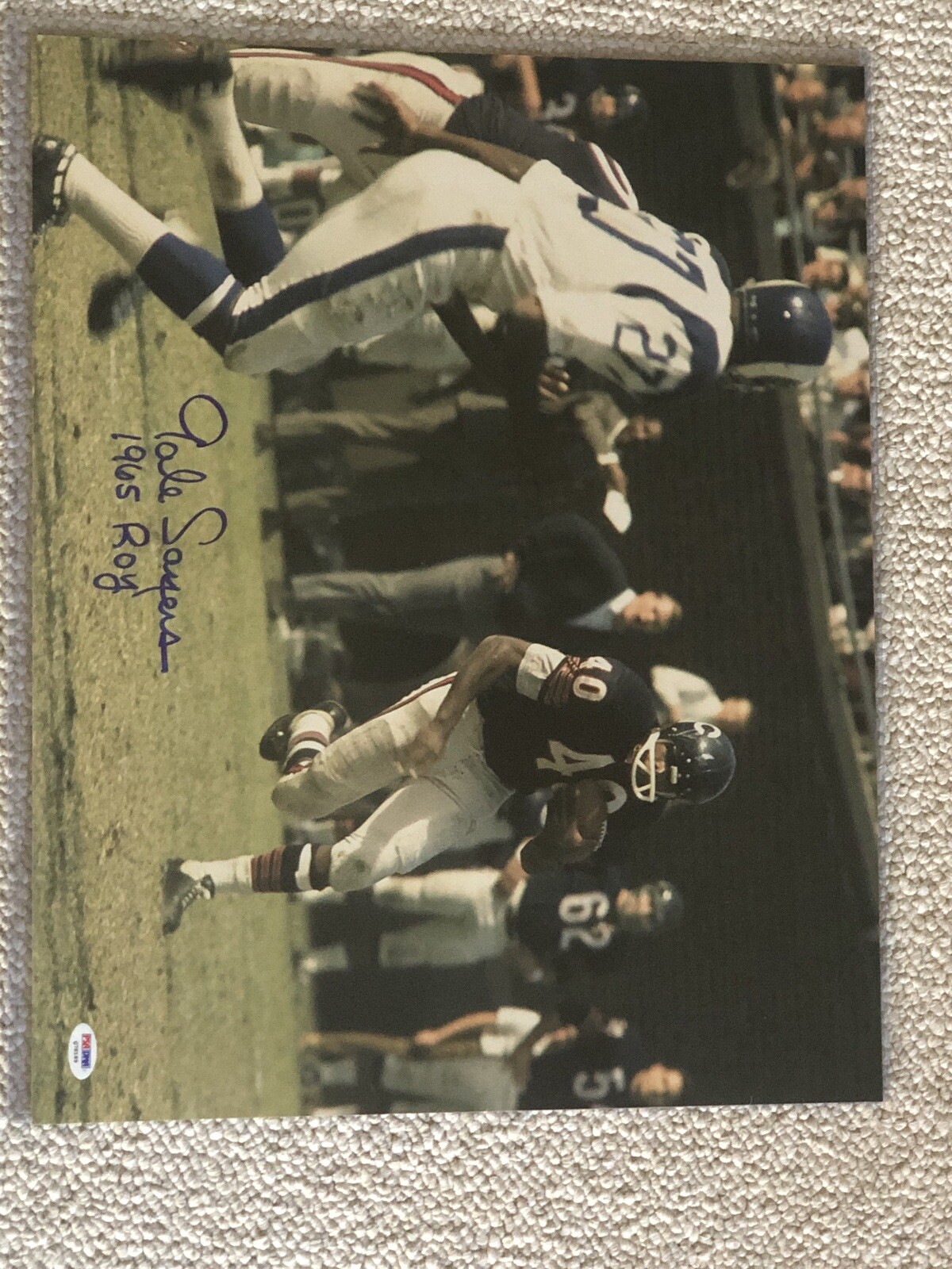 Gale Sayers Autographed Signed Chicago Bears 16x20 Bears ROY 1965 Inscription PSA Q78189 