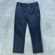 Banana Republic Hampton Pant Womens 4 True Navy Checkered Dress Pants 950098-00
