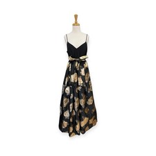 Eliza J Metallic Floral Print Gown Size 14 Black and Gold