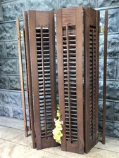 Lot Wood Shutters Victorian Window Louver Plantation Door Mission Vintage B7,