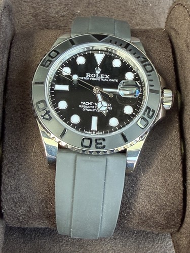 Rolex Yacht-Master BLACK 18K White Gold Oysterflex Rubber 42mm 226659 
