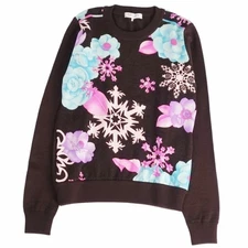 Leonard SPORT knit sweater pullover floral wool top for women 38 Used MOLO-0