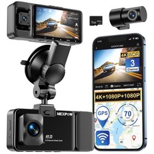 NEXPOW K02 3 Channel 5G WiFi Dash Cam Front R...