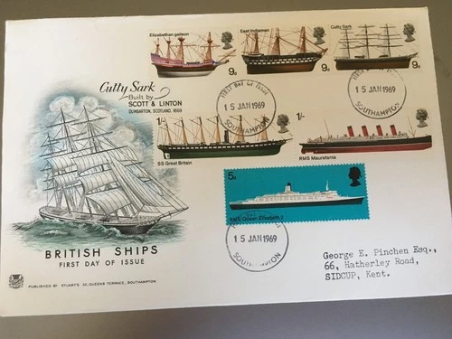 GB STAMPS RARE FIRST DAY COVER 1969 SHIPS SOUTHAMPTON