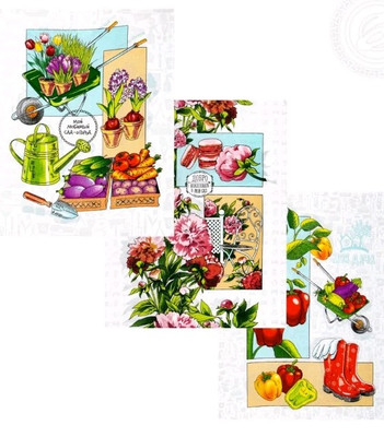 Set Küchentücher Garten. Набор полотенец кухонных ''Удачный сезон'' Geschenk. Neu