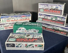 Lot of 7 Hess Toys / Trucks 2006–2012 Original Boxes Helicopter, Jet, Racecar,