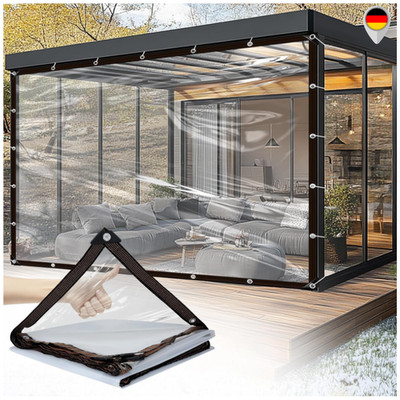 Wasserdicht Transparent PVC Plane 2 5 3m Außenbereich Abdeckplane