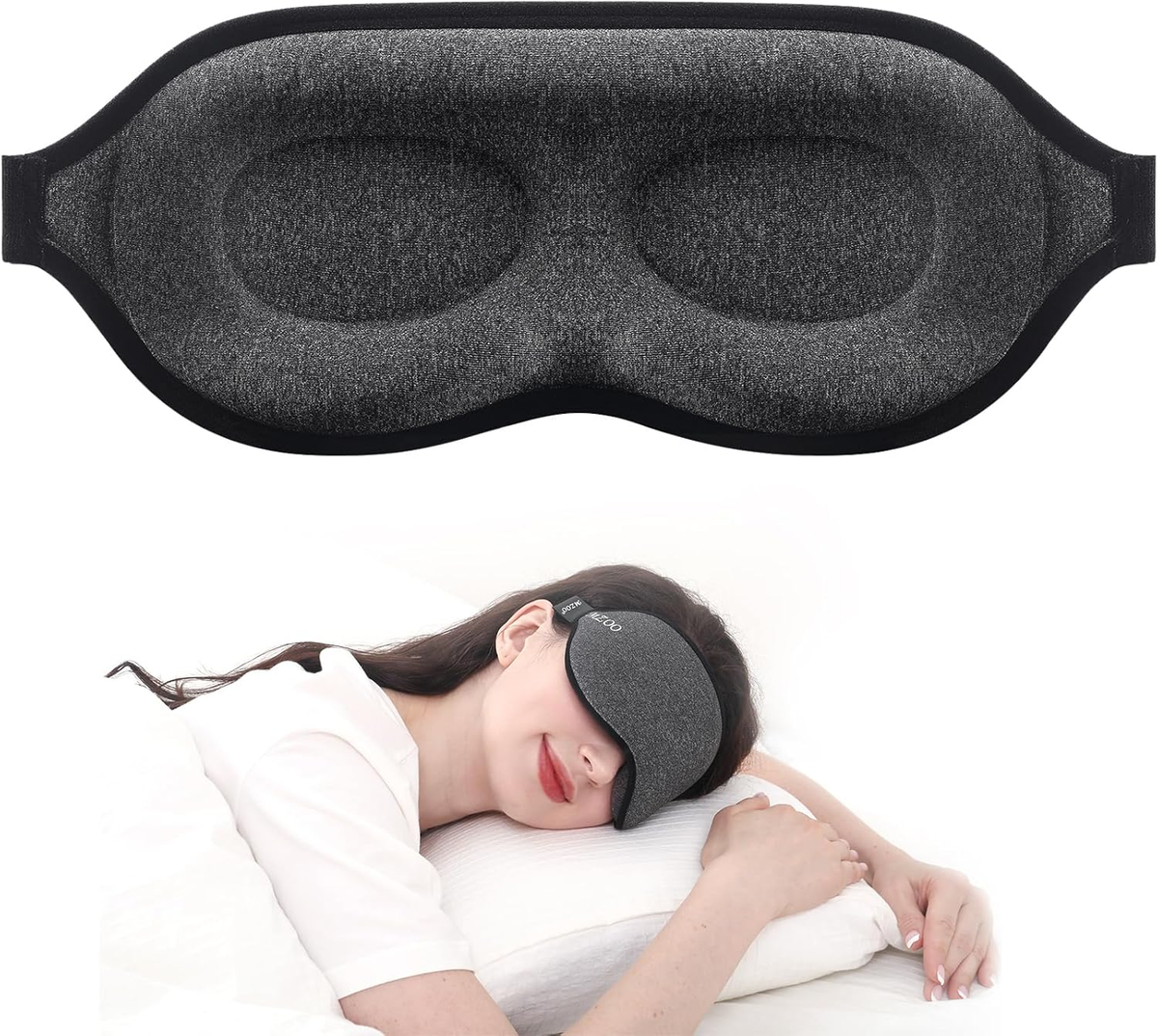 MZOO Luxury Sleep Mask for Back, Side Sleeper, Complete Light