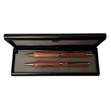 Handmade Wood Pen Pencil Set Dayacom Click Ballpoint Twist Gift Box Executive