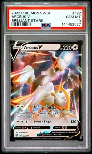 2022 POKEMON SWORD & SHIELD BRILLIANT STARS #122 ARCEUS V PSA 10