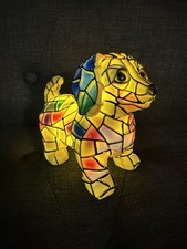 Cute Dog Puppy Table Lamp Resin LED Animal Tabletop Lamp Night Lighting USED