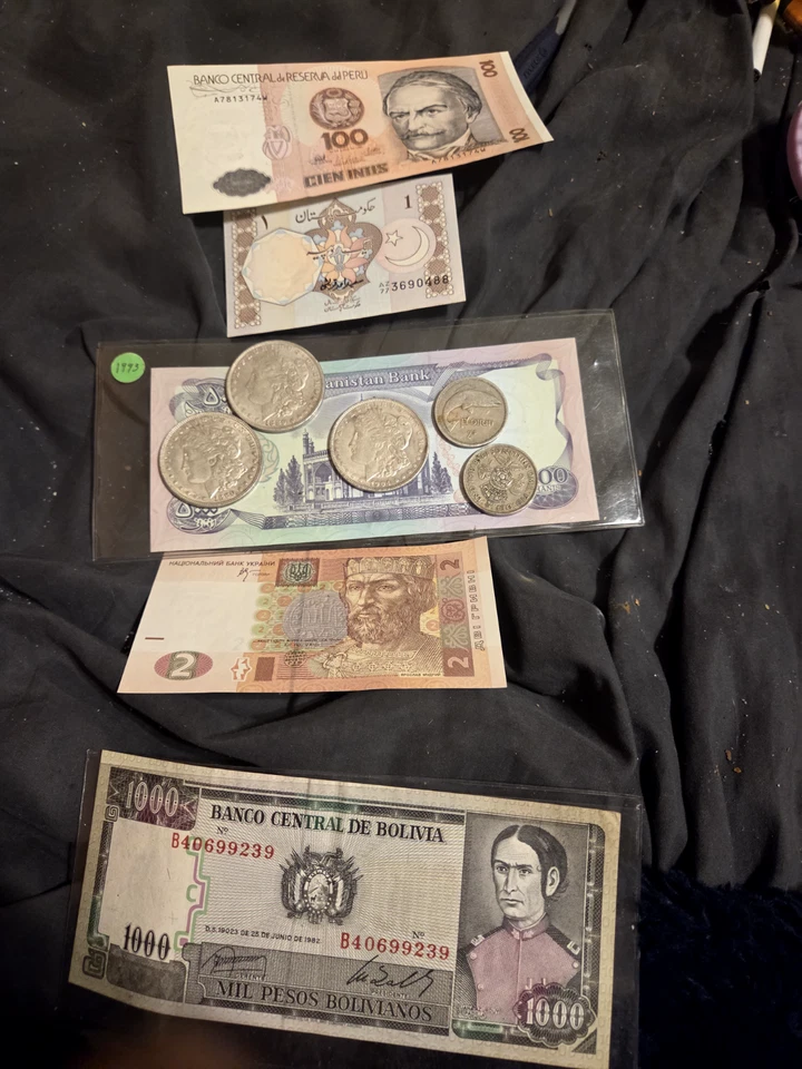 Dólar de plata Morgan en muy buen estado 1904-S, 1880, 1882 *6851.. florín chelines 1948, 1962 Foto 3 de 4