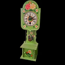 Mini Grandfather Clock 8.5" Henry Coehler HECO 1950s Germany