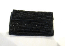 Bags by Carter black beaded evening bag, diamond pattern