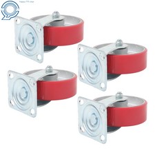 4 Pack 6" × 2" Heavy Duty Industrial Polyurethane Swivel Caster Wheels 4800Lbs
