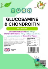 Glucosamin & Chondroitin Bindegewebe Körper Gelenke (60 Kapseln) LINDEN UK
