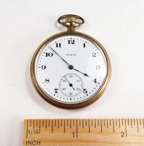 Antique 1919 Elgin USA 15J Grade 315 Gold Filled Case Men's Pocket Watch As-Is