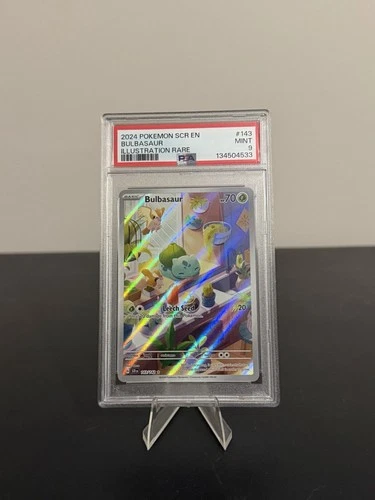 Pokémon Bulbasaur Illustration Rare Holo Sv07 Stellar Crown 143/142 PSA 10 2024