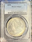 1898 Morgan Silver $1 PCGS MS63 Nice Edge Toning Ft & Rev
