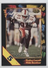 1991 Wild Card Draft 5 Stripe Wesley Carroll #60 Rookie RC qp4. rookie card picture