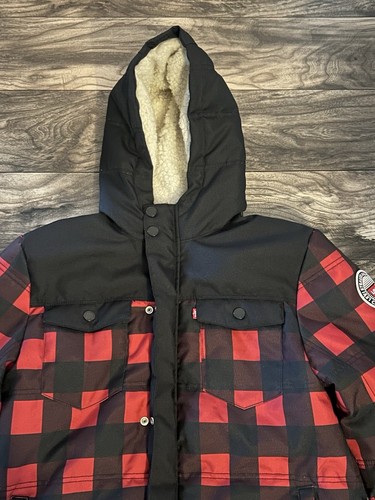 Levi's Youth Quilted Jacket Boys XL Buffalo Plaid Coat - Picture 2 of 7