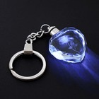 Colorful Fairy Rose Flower Heart Crystal Rhinestone LED Keychain Gift Keyring